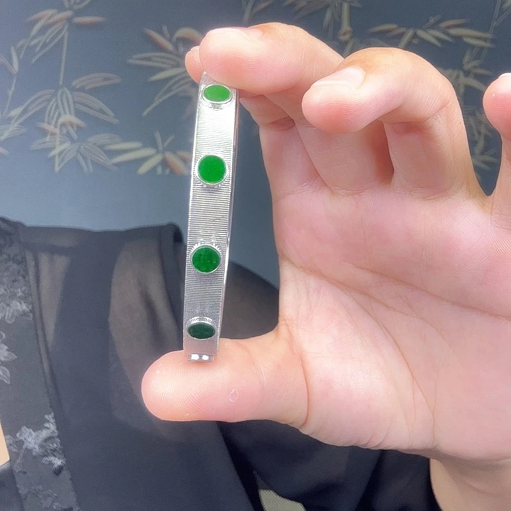 翡翠银S925镶嵌手链