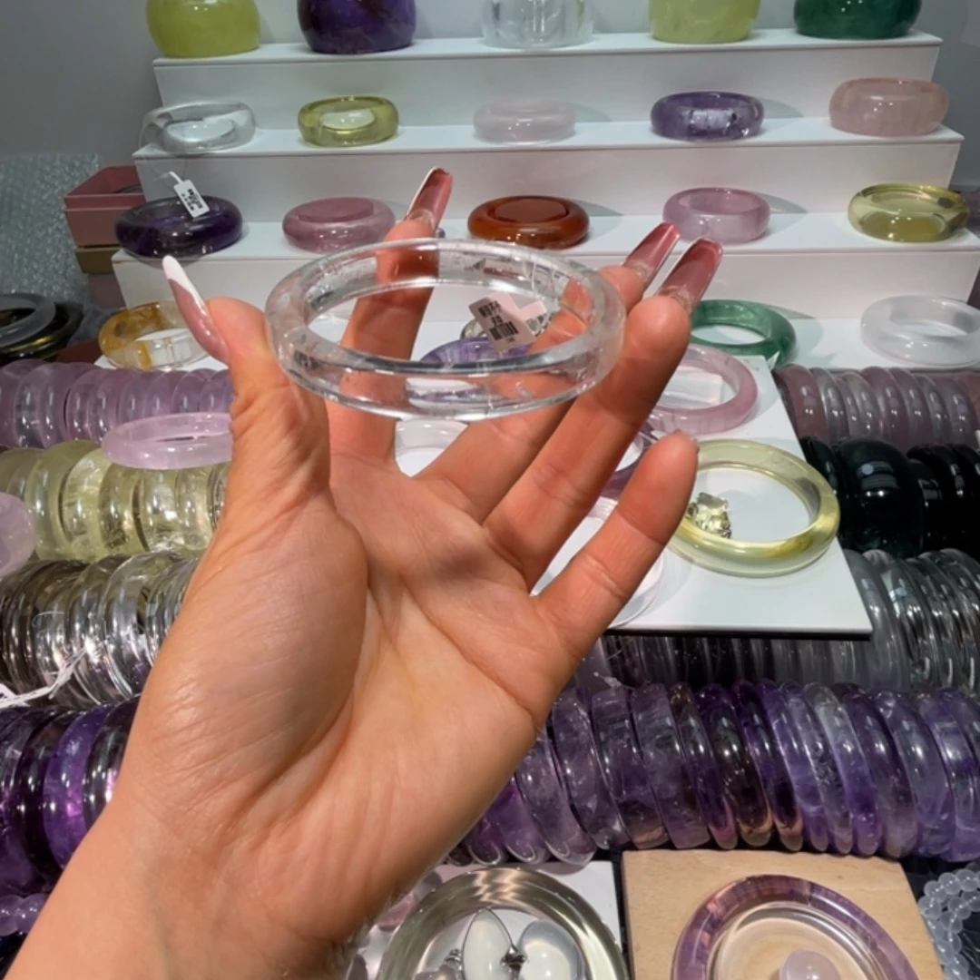 水晶手镯未镶嵌手镯61.7圈口13号