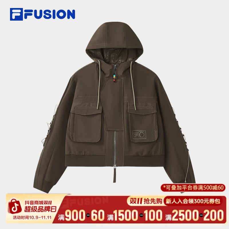 FILA斐乐2025新款秋季连帽外套女款潮流运动长袖上衣T11W536702F