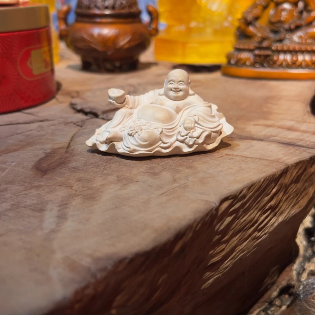 木黄杨木元宝弥勒佛