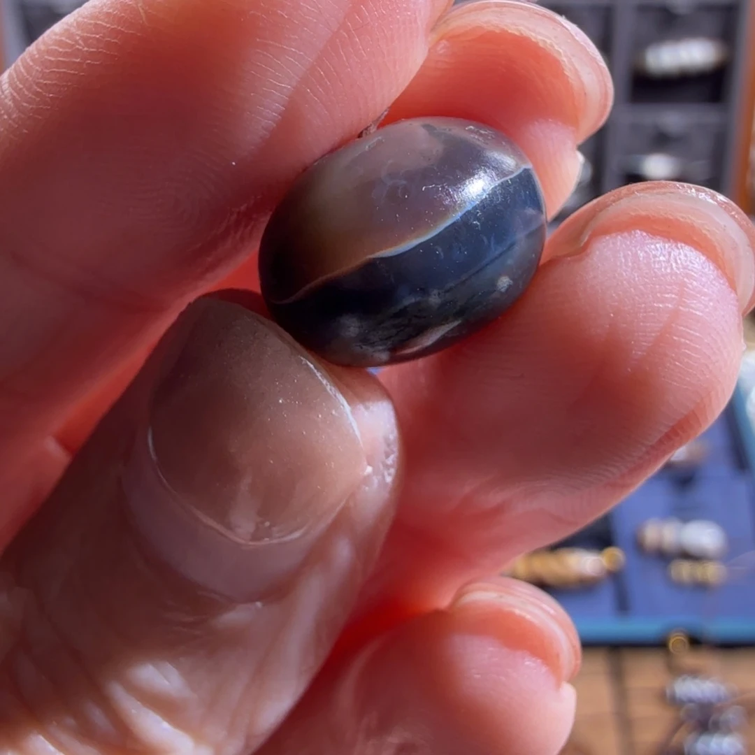 石英质玉一线蓝沁玛瑙未镶嵌禾*火