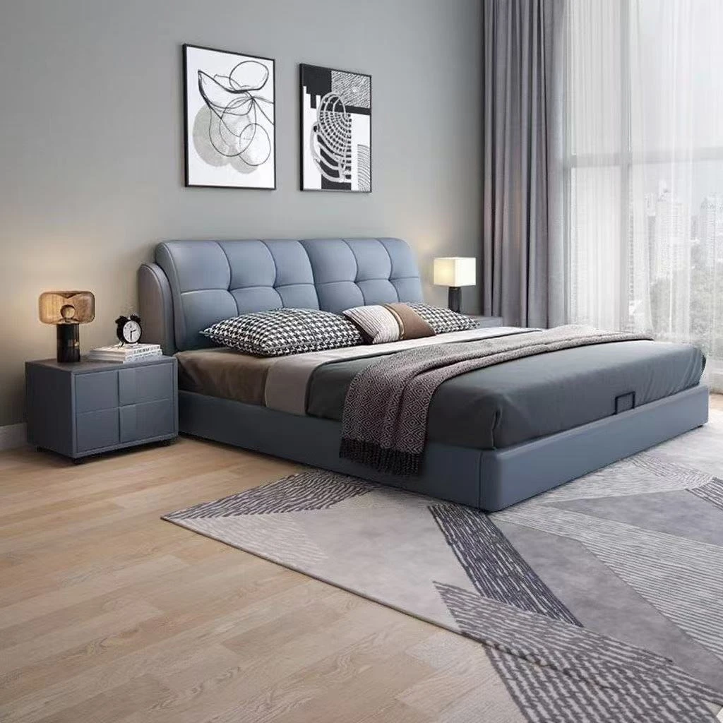 简约轻奢意式免洗1.8米主卧室婚床1.5米小户型高箱气压储物床