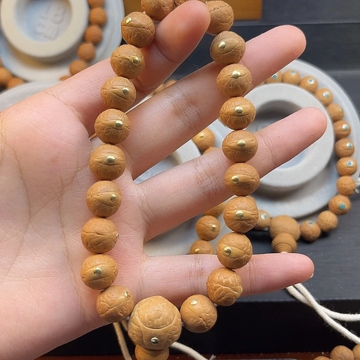 凤眼菩提手串目*12+铜镶嵌