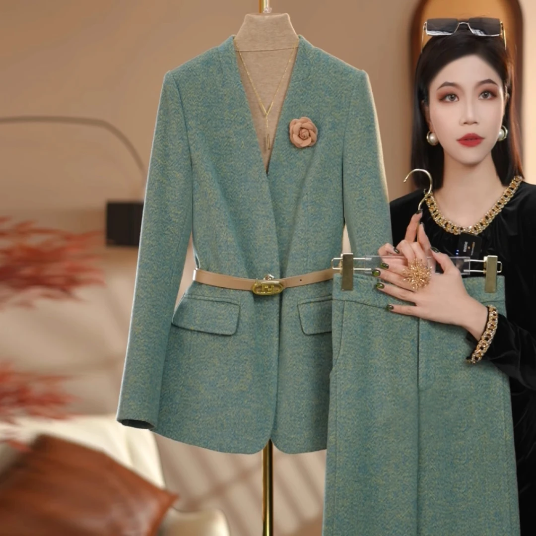 【纪朵研】8125#西装套装女秋冬新款气质职业正装西服外套两件套