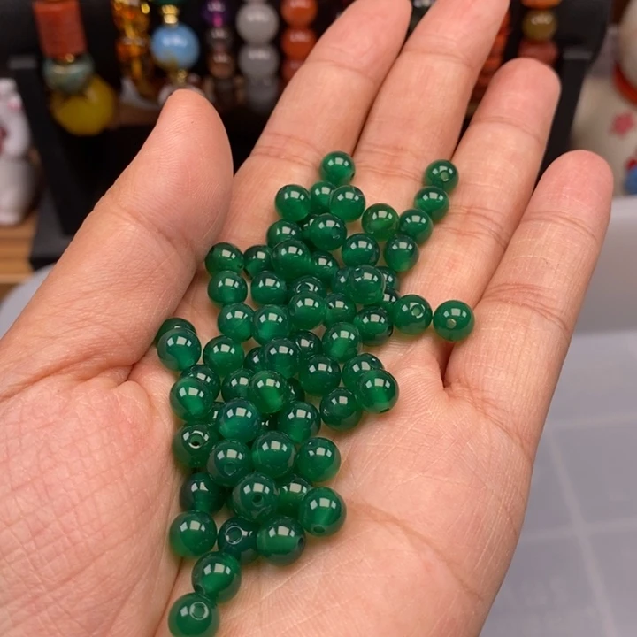 未镶嵌玛瑙/玉髓珠宝半成品100个绿玛瑙卡6