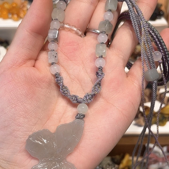 蛇纹石玉合金颈饰