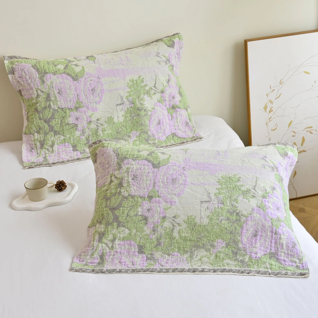 绿野仙踪-浅绿色罗布麻纱布枕巾50*80cm（两条装）