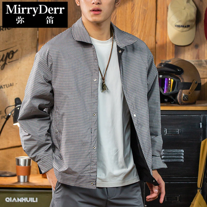 翻领休闲薄款外套男2025年秋季新款简约双面穿无帽飞行员夹克男