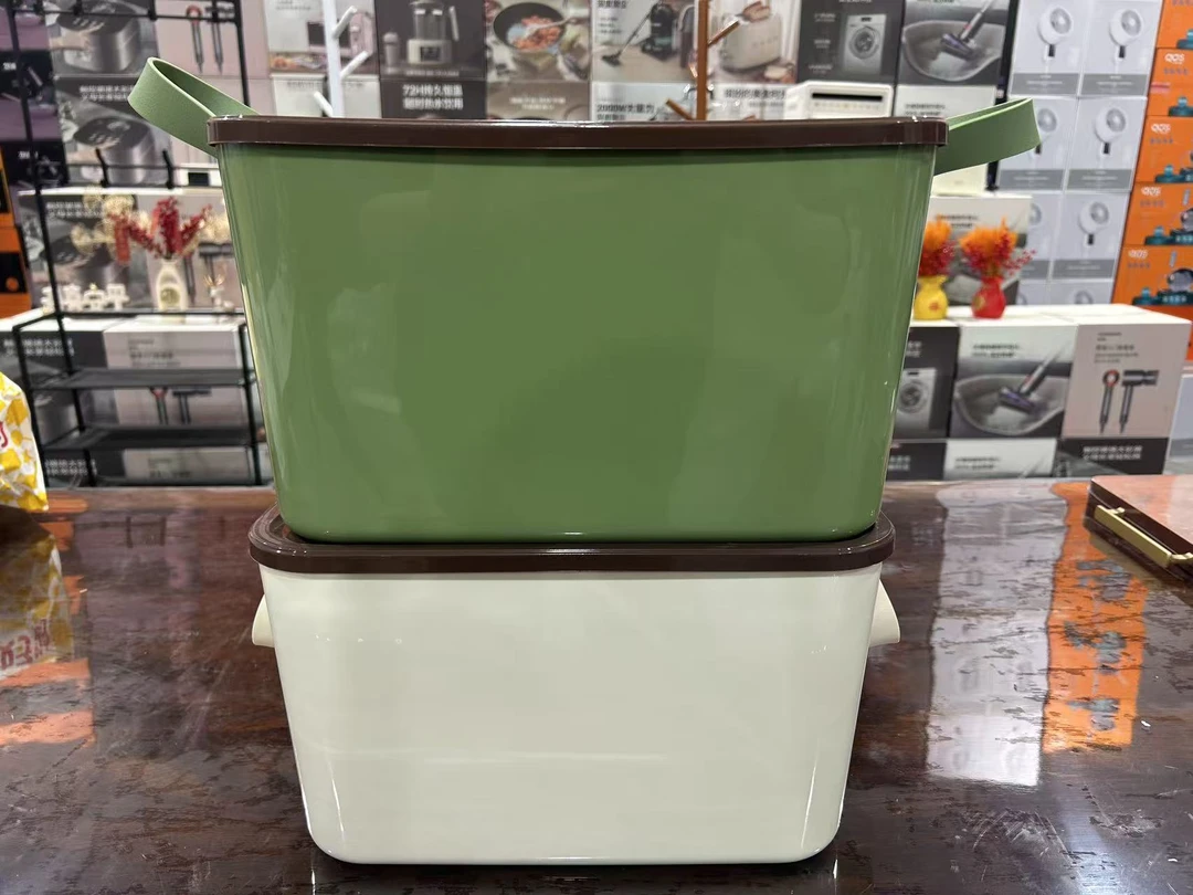 收纳简约纯色透明玩具恒温密码款桌面收纳箱