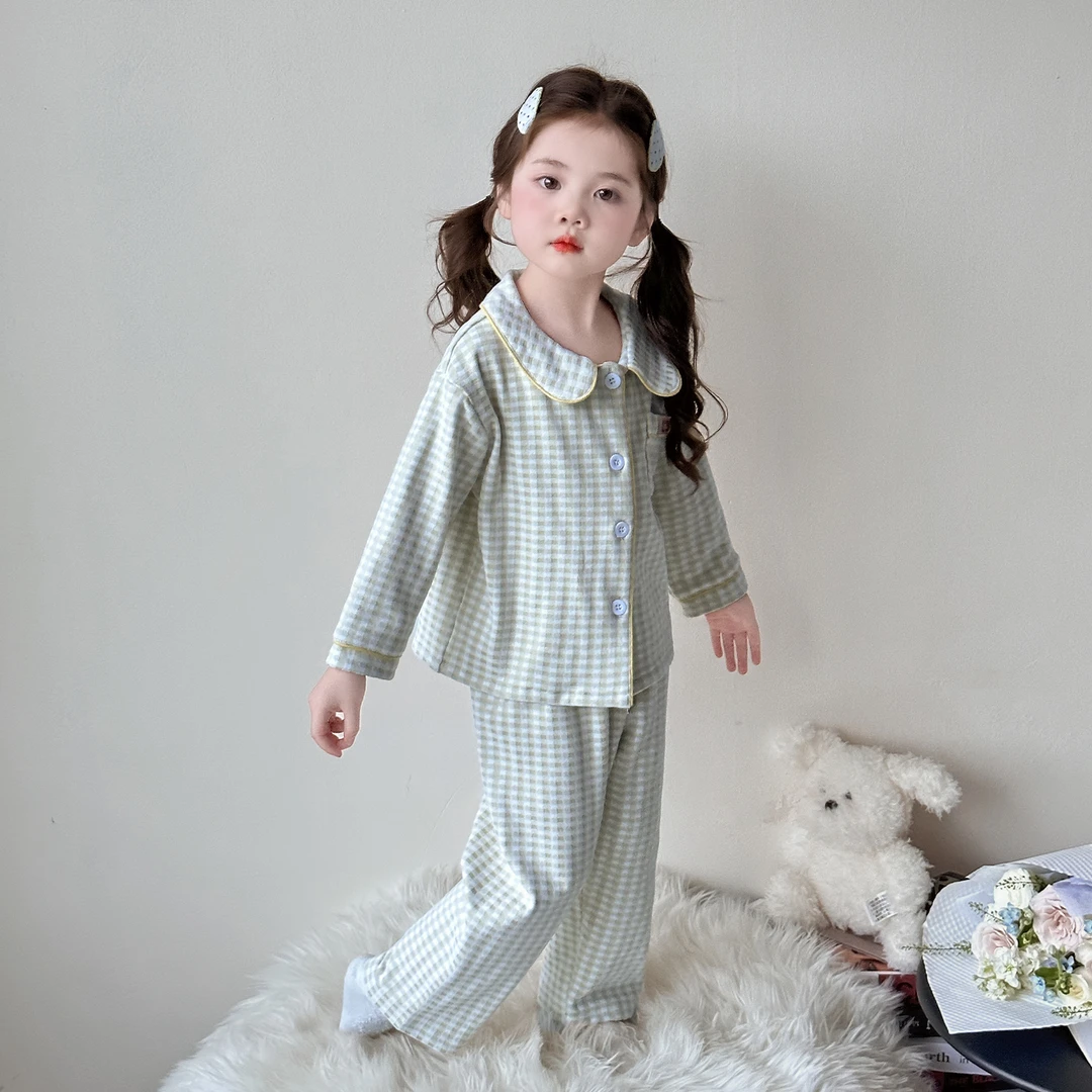 德绒睡衣儿童女孩春秋冬季2025新款宝宝家居防着凉哪吒开衫秋衣裤