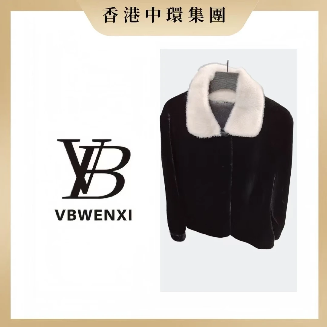 纯色拼接翻领拉链长袖散口袖夹克毛领简约百搭秋冬