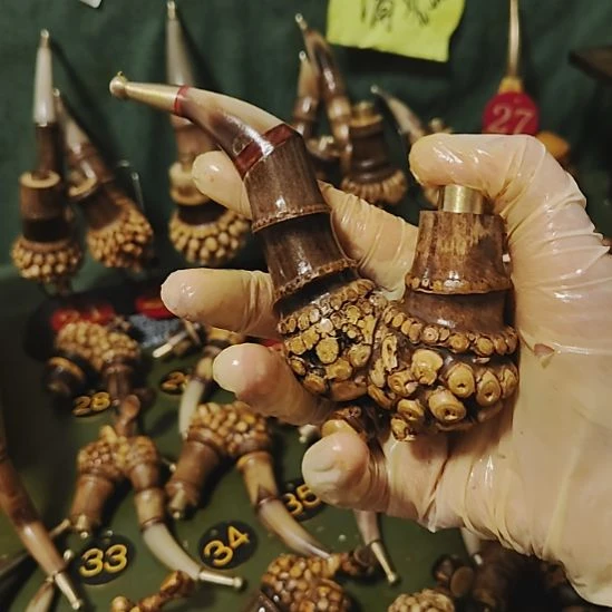 永***待贵州特色竹根烟斗工艺品手把件还是