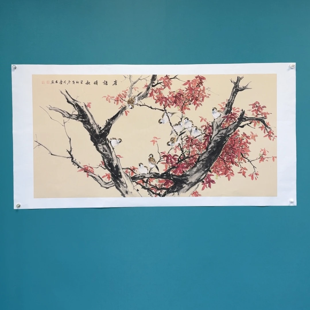 国画李庆友四尺花鸟