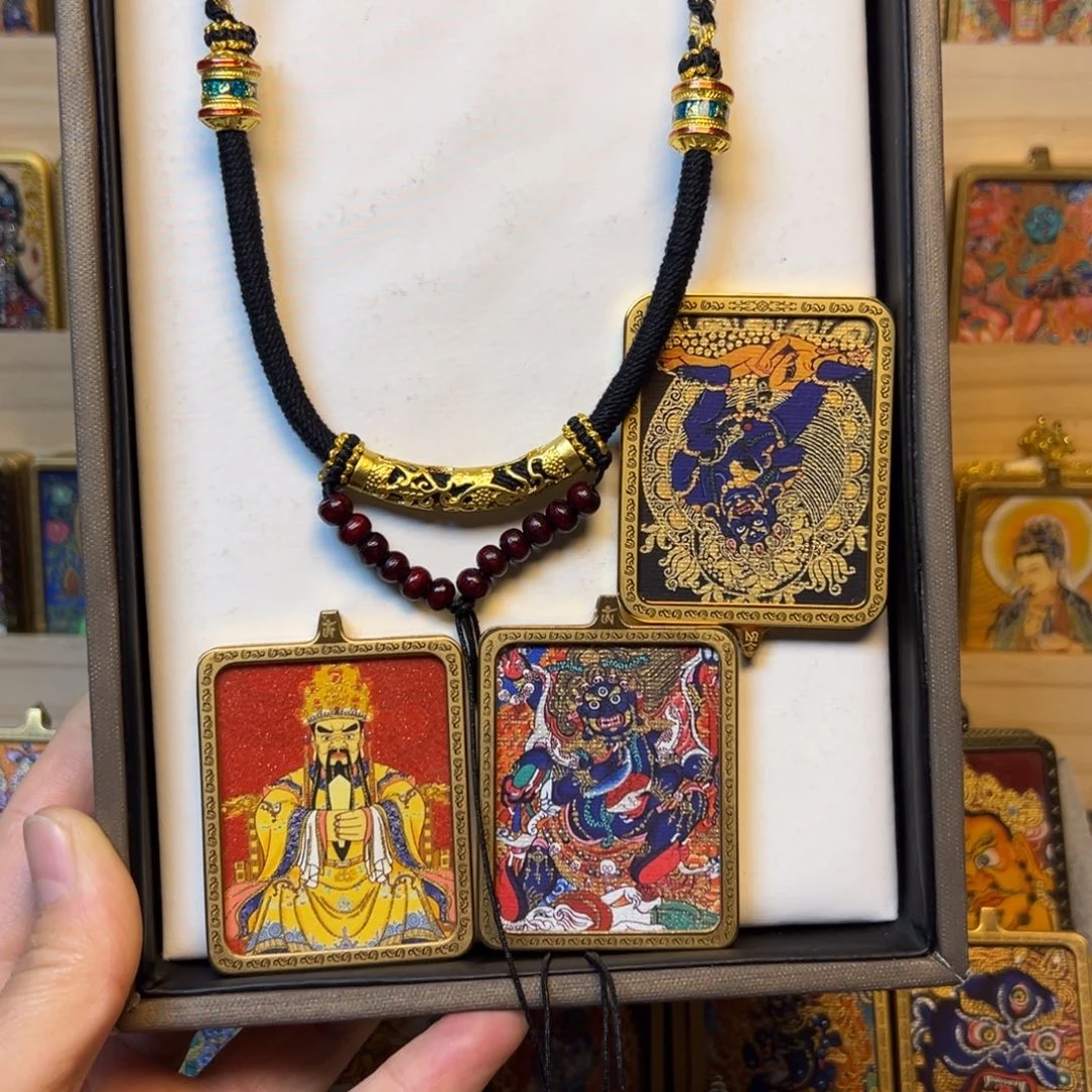 吊坠五爷大黑天双面钛钢