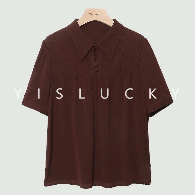 【风格自定义】23姆米桑蚕丝鬼绉春夏复古风格女士衬衫SG9317