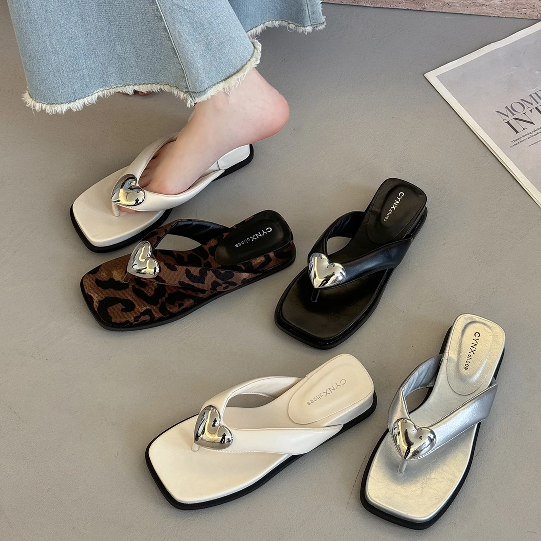 贾不假人字拖女外穿2025新款夏季复古时尚潮流厚底韩系夹趾凉拖鞋