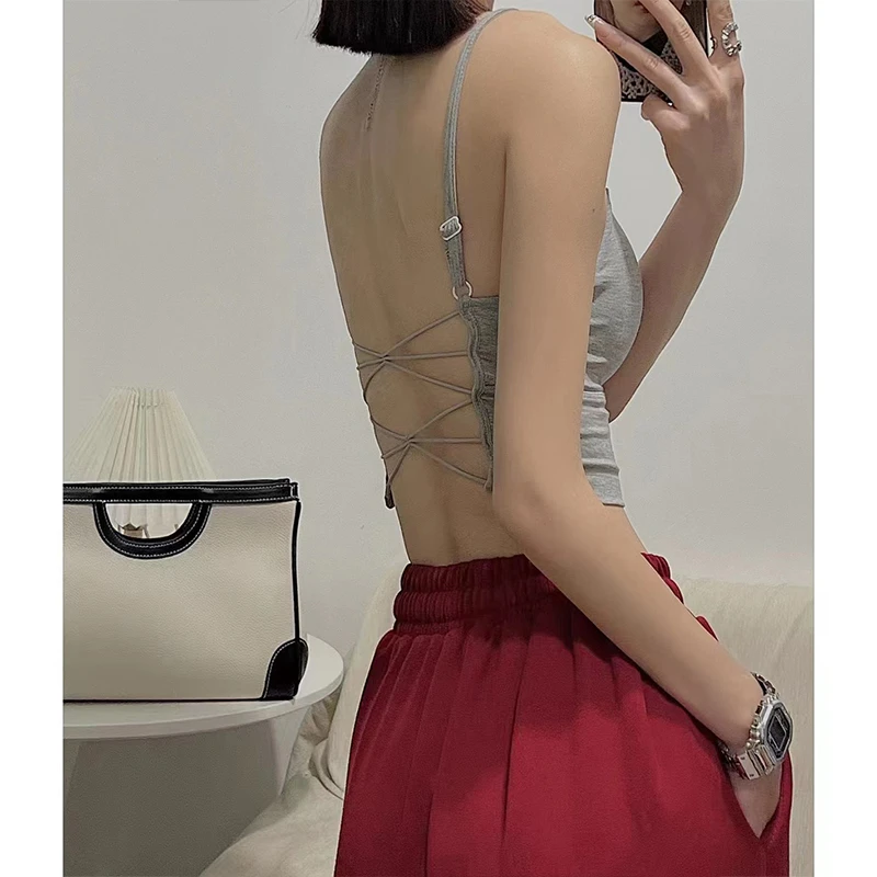 【CHEN】时尚女式设计感美背性感超美内搭吊带背心1234