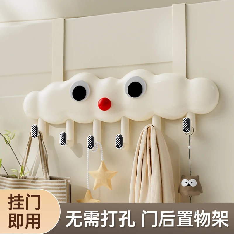 门后挂衣钩家用玄关壁挂免打孔创意钥匙强力粘钩卫生间联排挂钩
