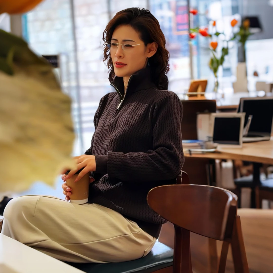 男装【亲肤柔软 松弛自恰】A88起风的深秋用一件毛衣拉开序幕半拉链