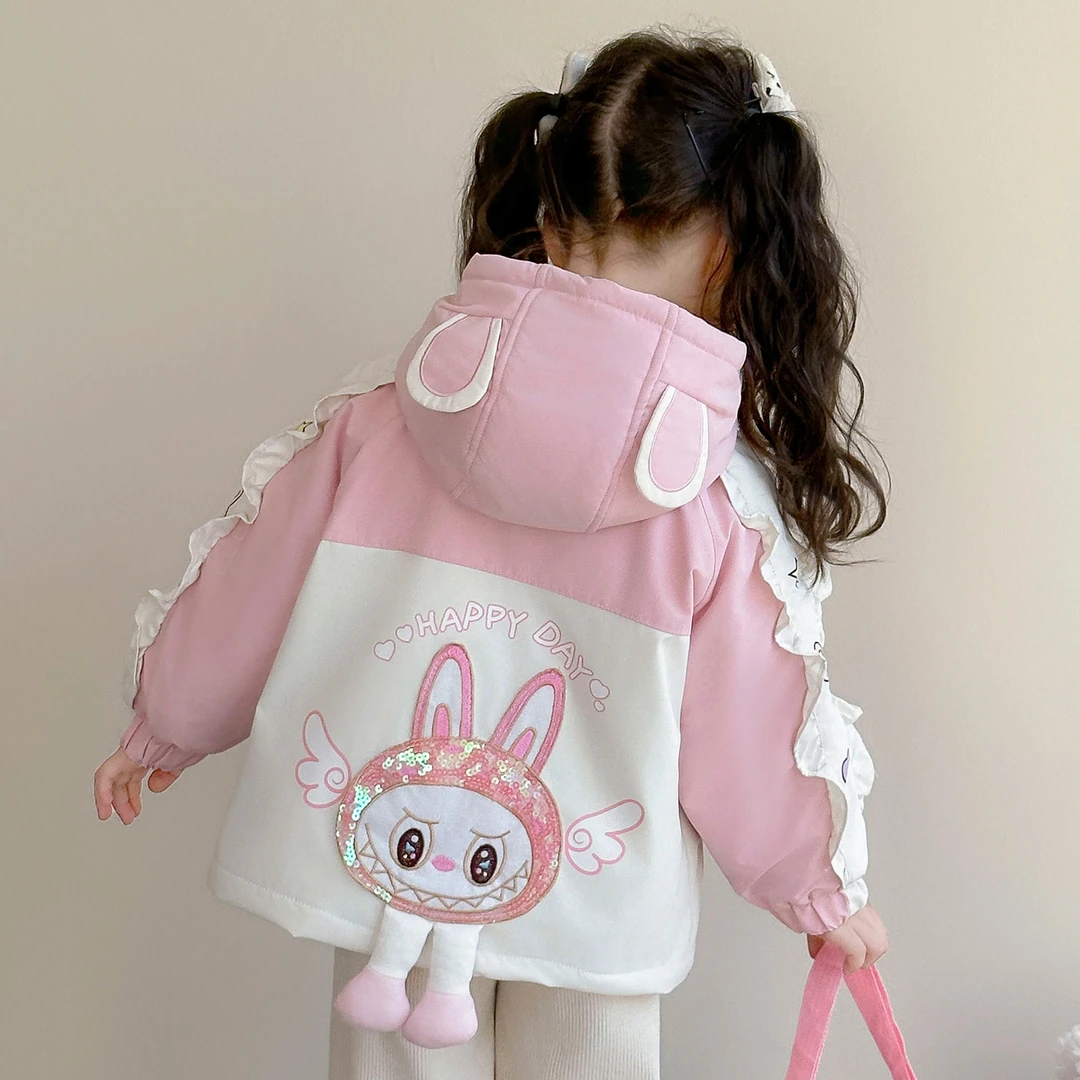 女童拉布布冲锋衣三合一春秋2025新款儿童户外服宝宝洋气秋冬外套