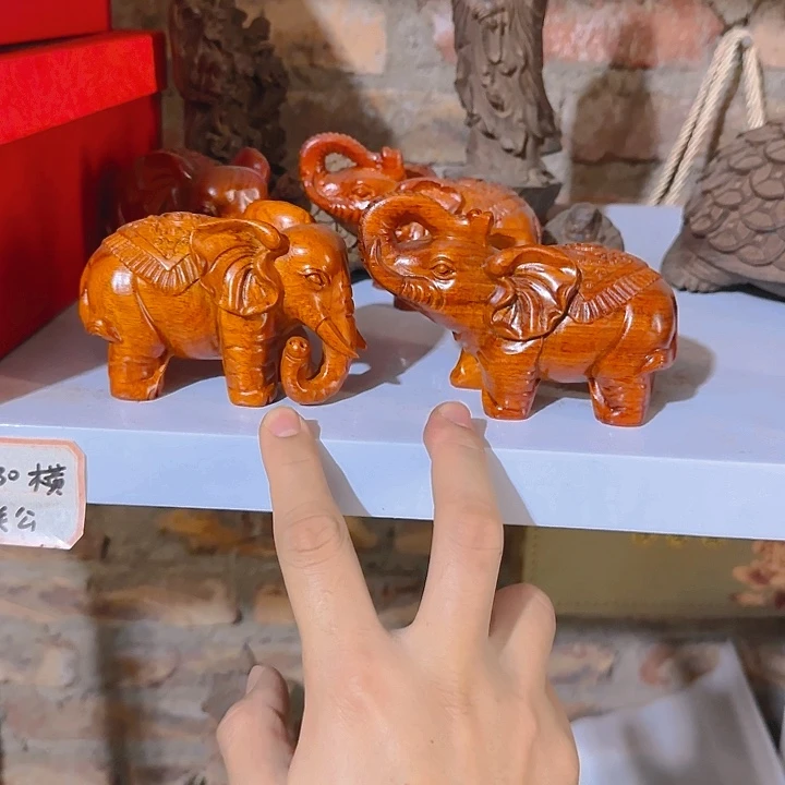 木花梨木12福财象一对