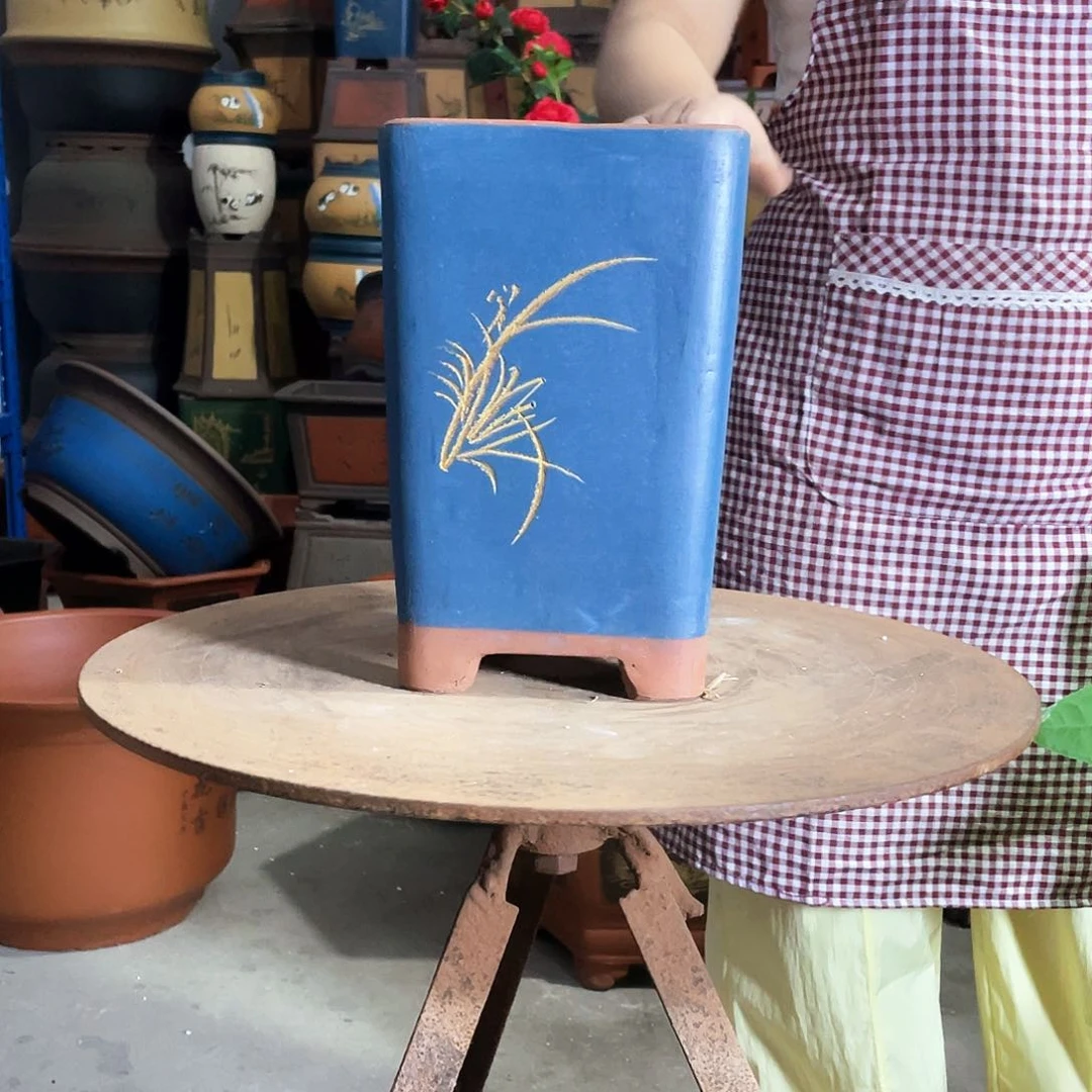 17蓝四方精品花盆花盆