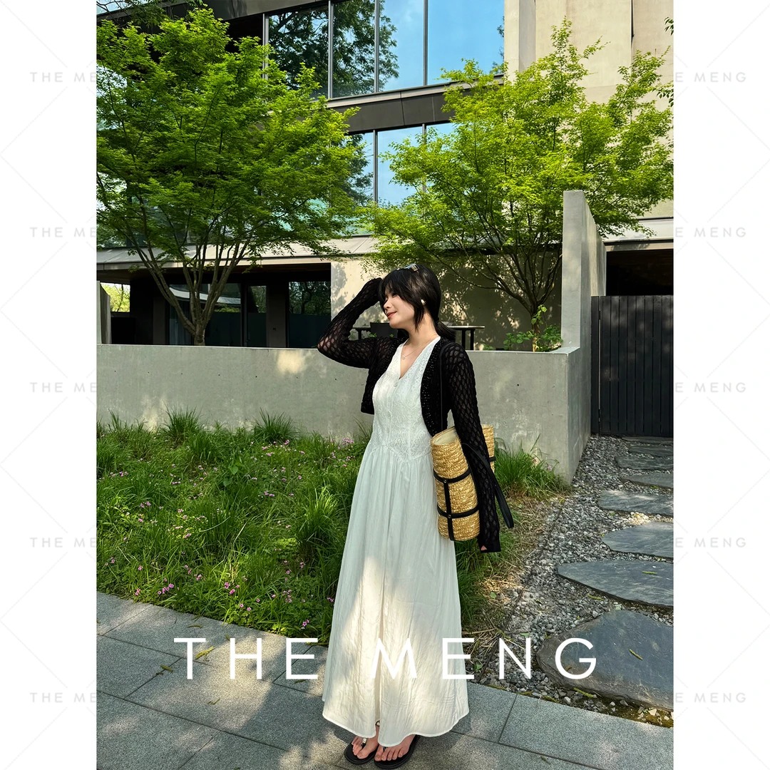 THE MENG【荷叶】精纺天丝亚麻复古通勤简约针织开衫#M252E0045