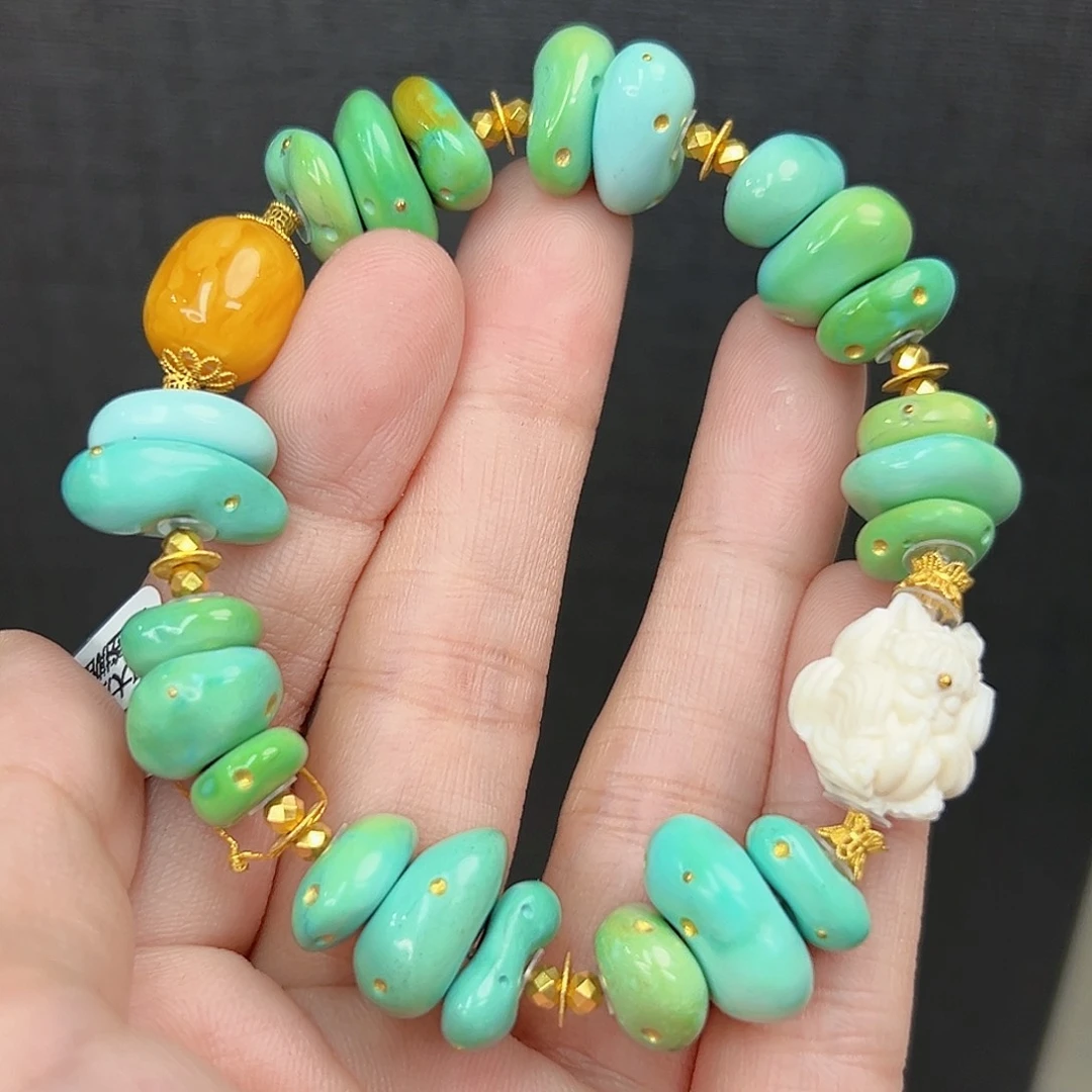 18K金镶嵌绿松石珠宝奇石