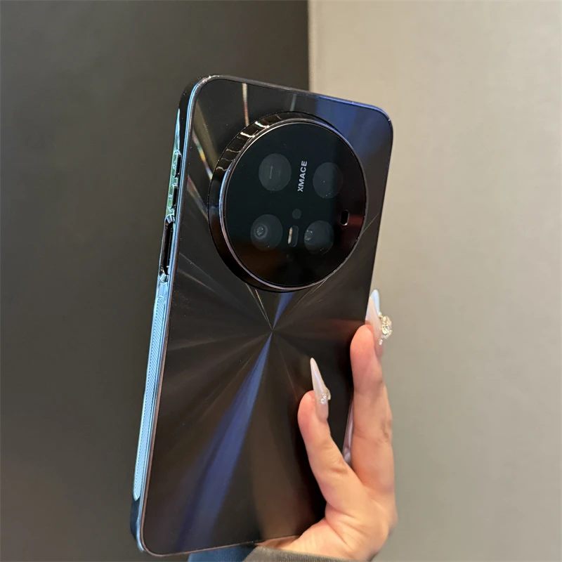 【高品质】适用华为mate70pro+手机壳新款cd纹镭射防滑条保护套