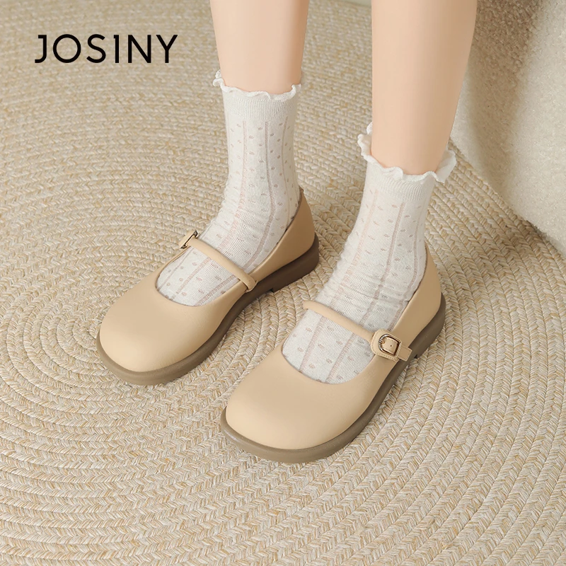 卓诗尼玛丽珍鞋女2025年春季新款法式时尚气质温柔一字带浅口单鞋