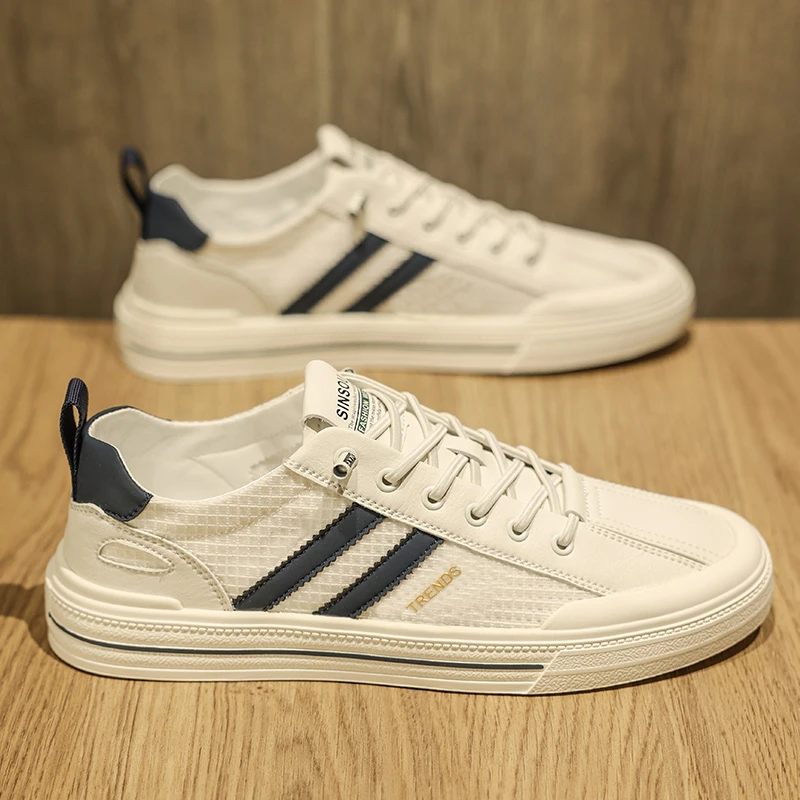 一脚蹬开车鞋夏季透气网面小白鞋新款懒人鞋子男士百搭休闲板鞋男