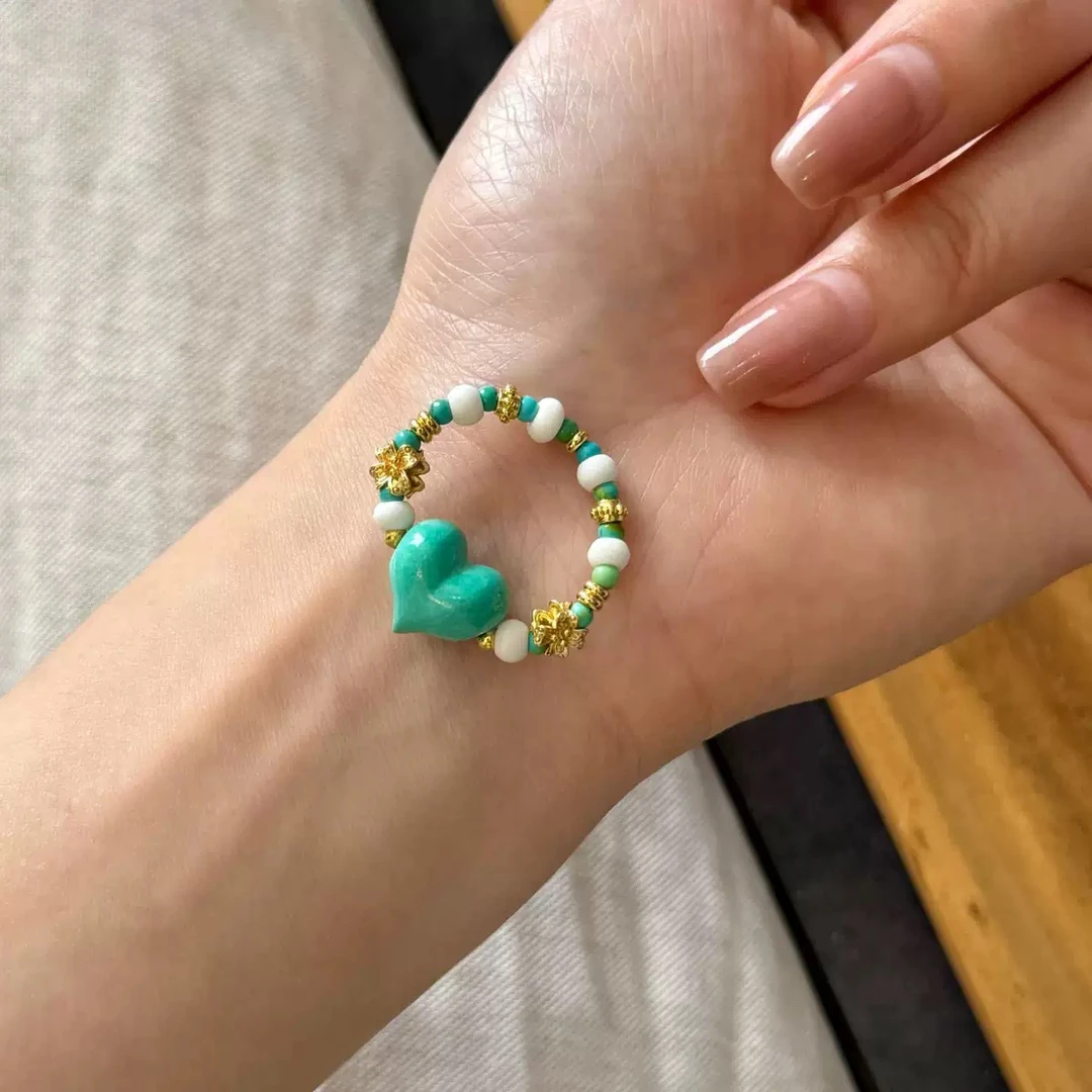 铜合金戒指 戒指指环手工编织女款爱心时尚百搭戒指