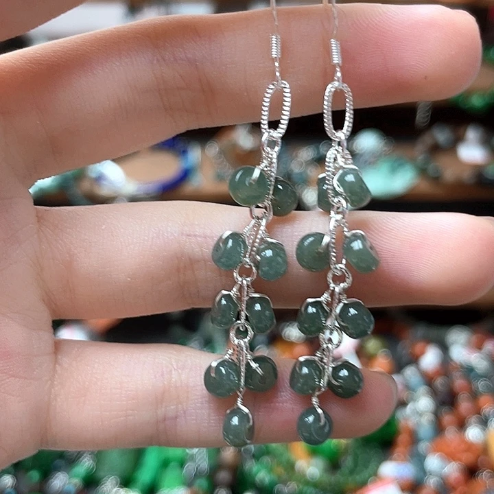 翡翠未镶嵌耳饰饰品