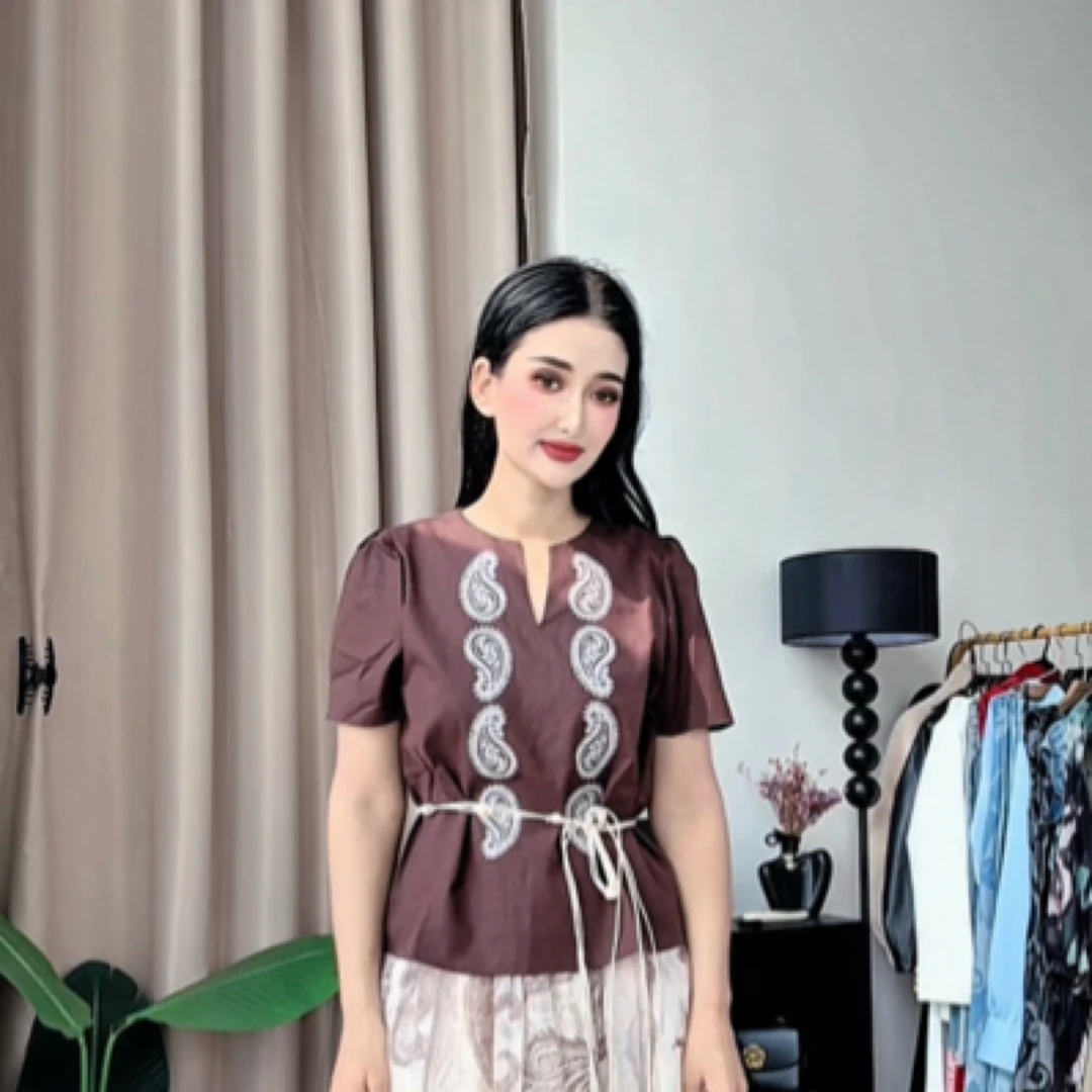 manzila 夏季新款单上衣带腰带民族风上衣