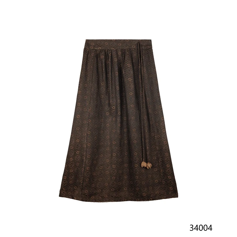  LL 2025新款时尚龙纹花萝花苞流苏半身裙 34004