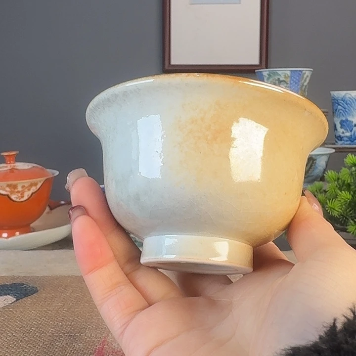 摆件景德柴烧多人茶杯