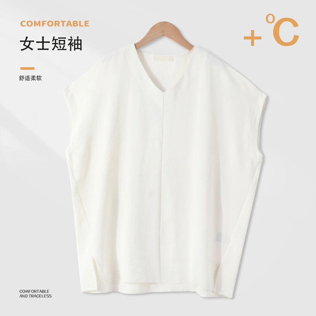 春夏季女士飞飞袖上衣宽松打底衫舒适透气01076休闲通勤百搭