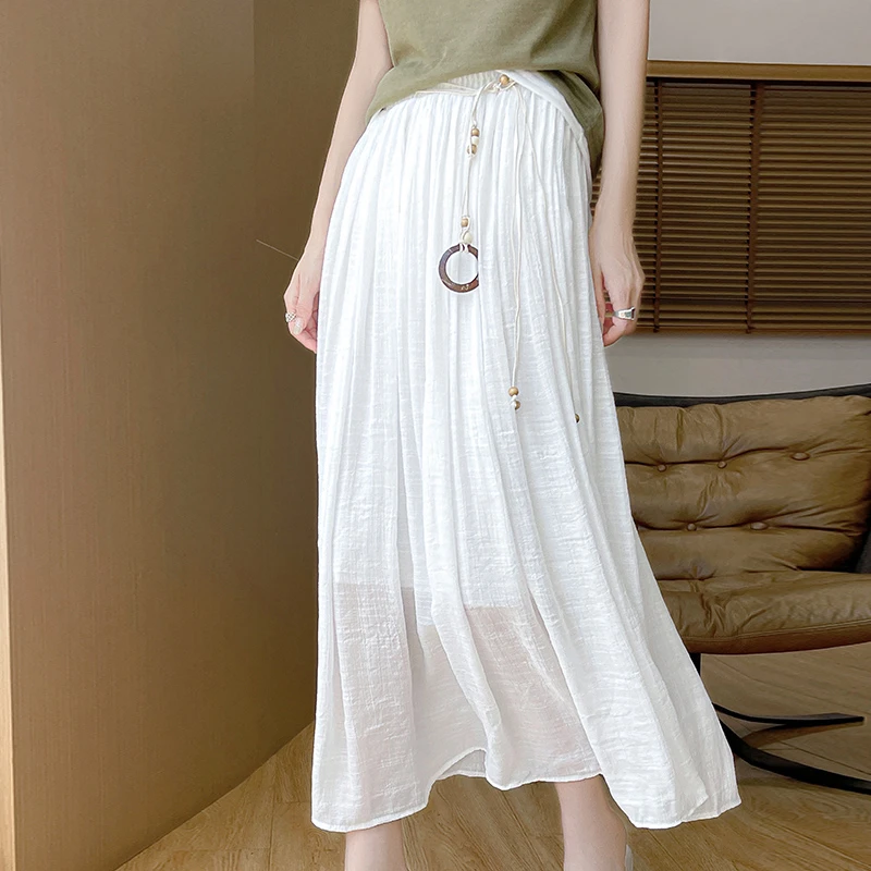 夏季后妈裙显瘦高腰半身裙高腰大码长款百搭小众炸街高级感女装