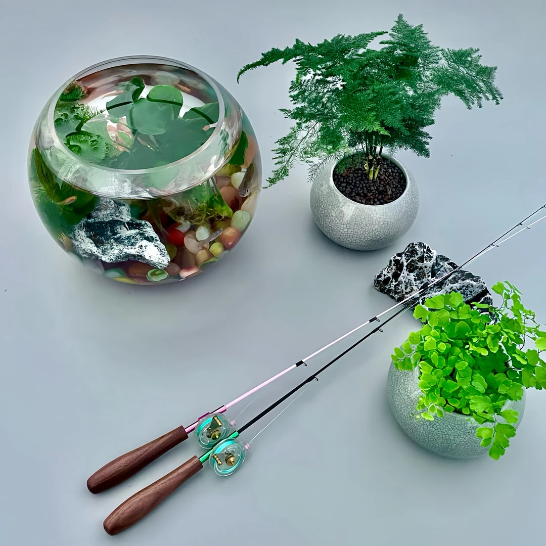 江寒鱼小物钓带轮鱼竿套装迷你溪流儿童微物短节鰟鮍便携超软虾杆