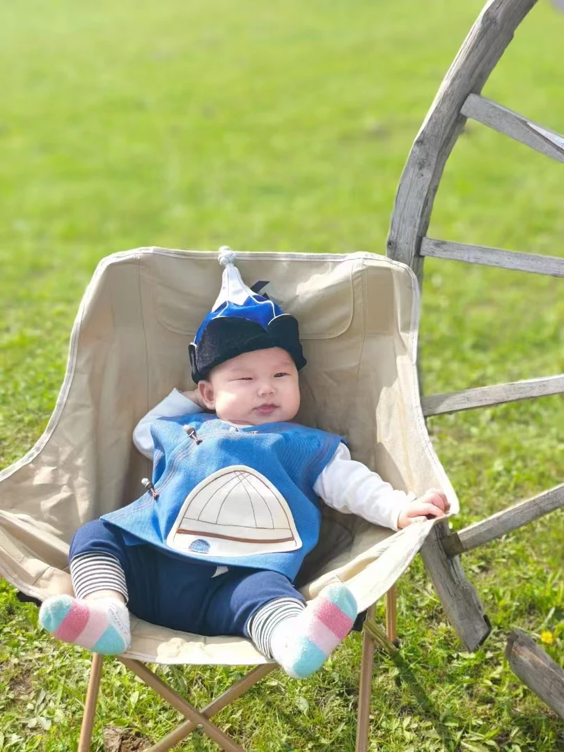 诺图格【彩色的蒙古包】牛仔马甲 儿童 宝宝 婴幼儿 民族服饰 马甲