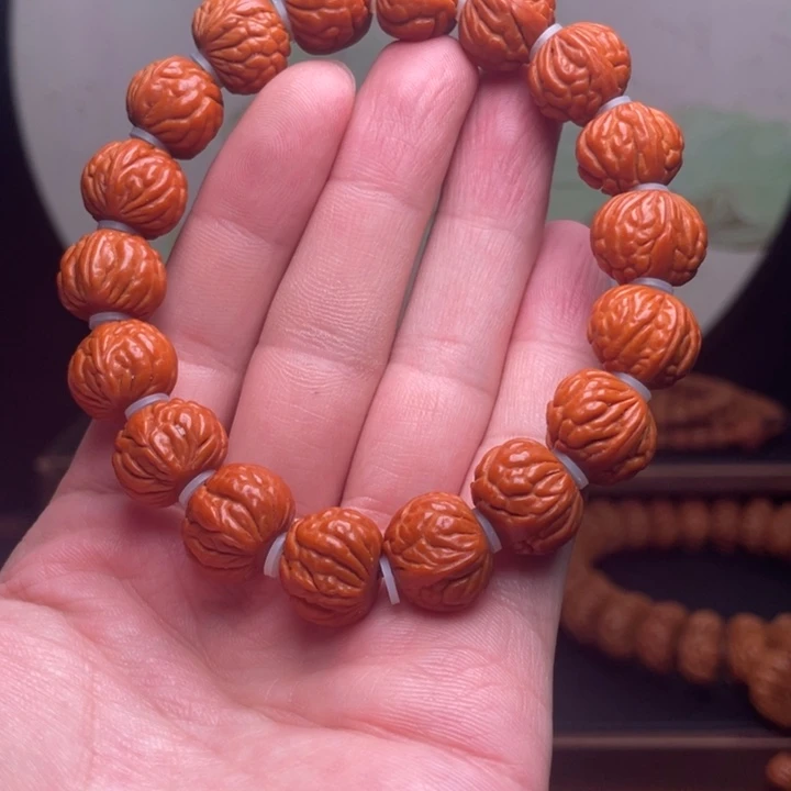 桃核手串15荔枝纹手串