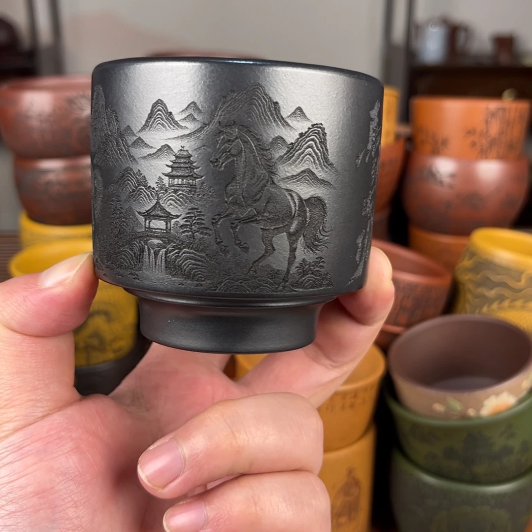 紫砂茶杯紫砂主人杯 手工制作