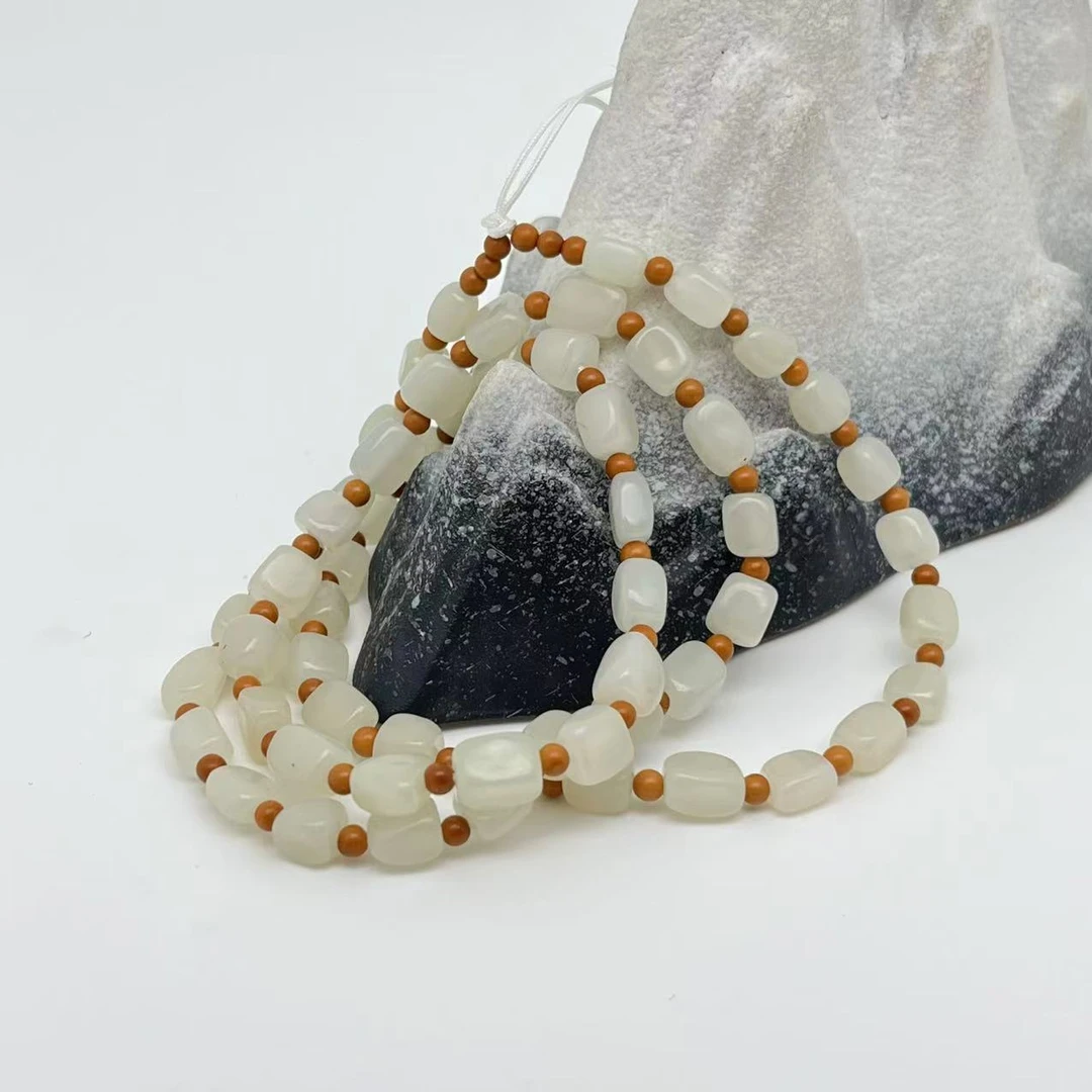 S643  和田玉珠链  QQ622820