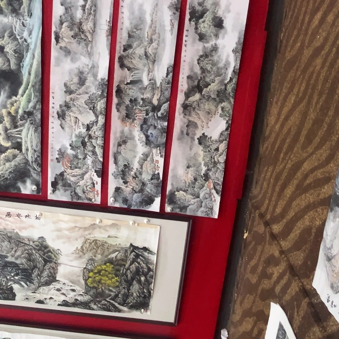 新***藏国画绘画作品多次参加3张