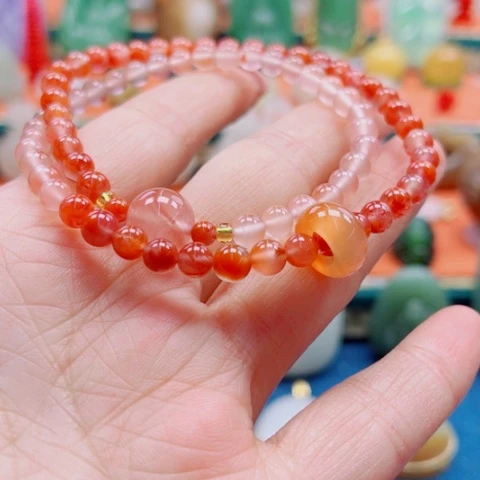 南红玛瑙手链合金