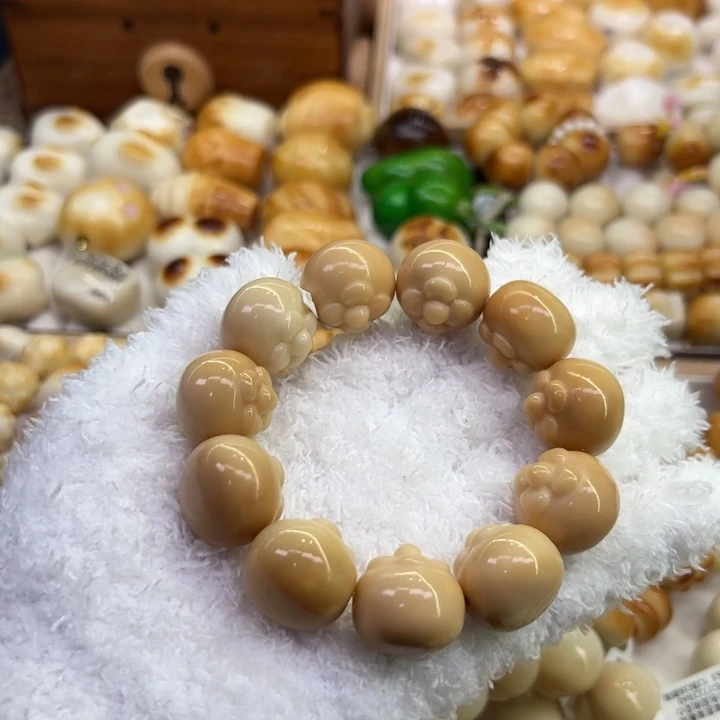 菩提根/象牙果手串83 象牙果原果雕刻风化山竹微瑕