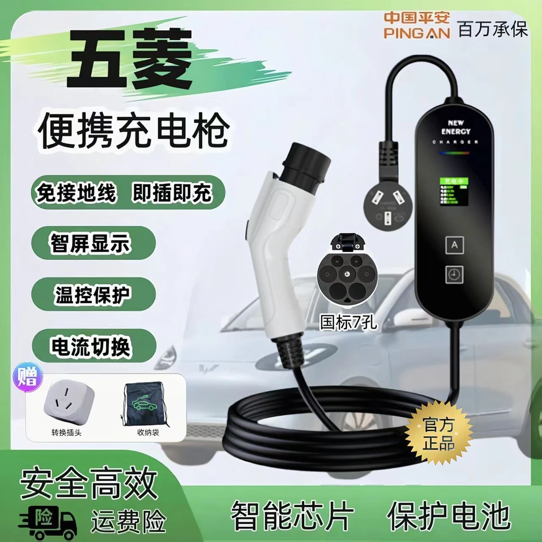 五菱缤果原厂7KW充电枪新能源电动汽车快220V国标通用原车充电桩