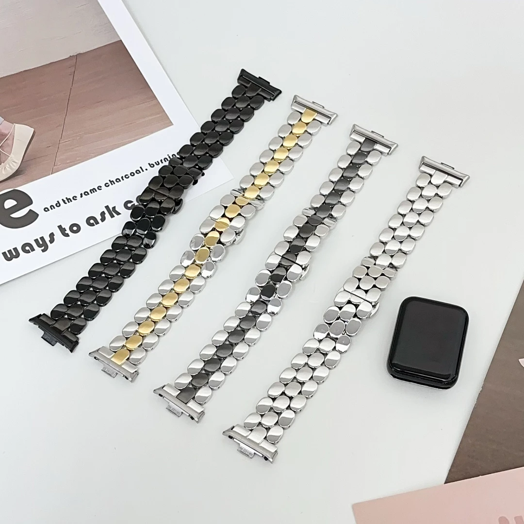 裴蔻适用小米手环10Pro/9Pro表带圆点三珠不锈钢红米watch5/4腕带