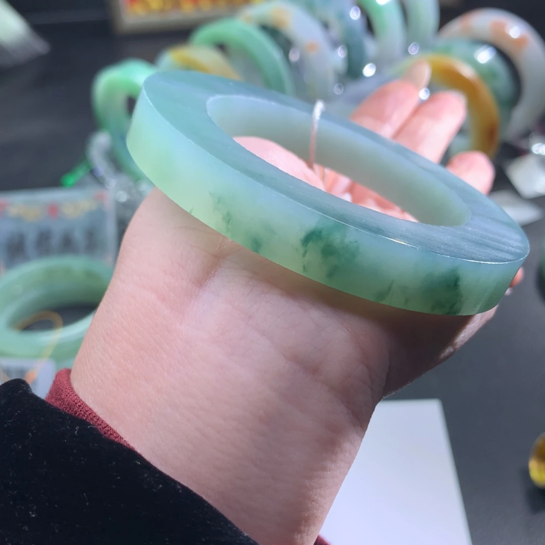 定制翡翠未镶嵌翡翠手镯55-60圆