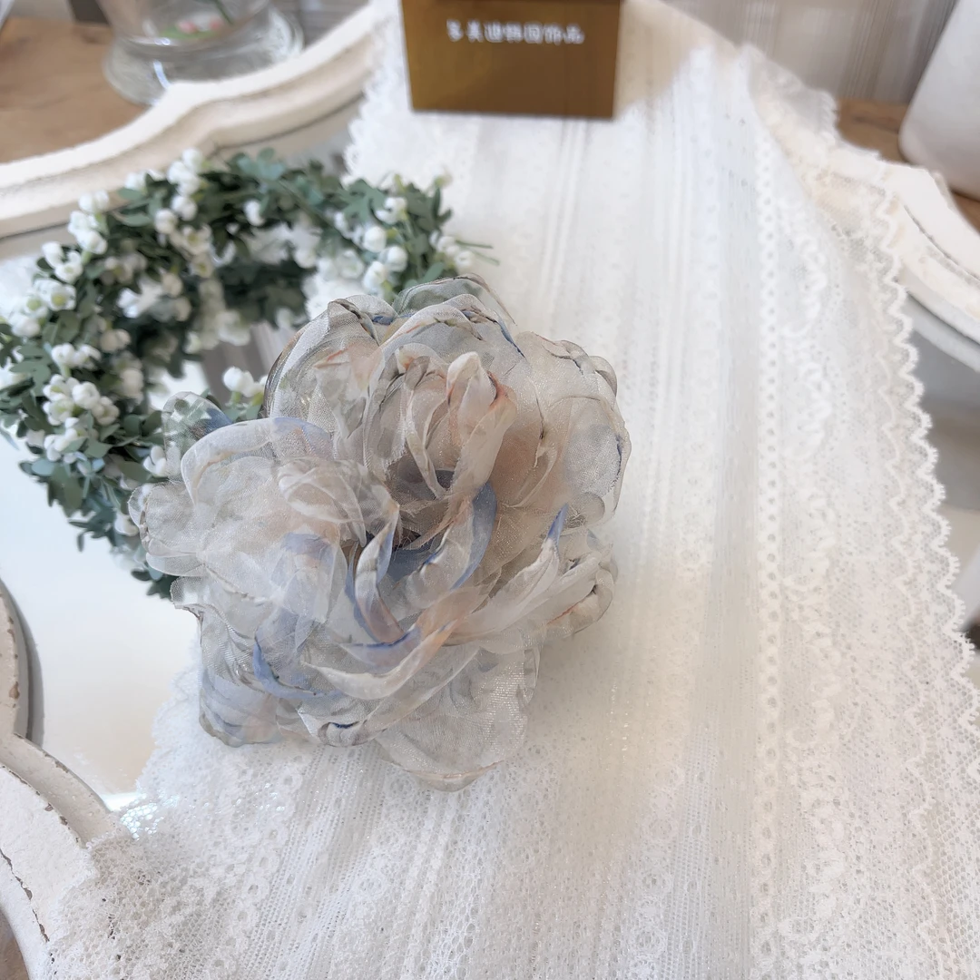 W904韩系设计精致简约轻奢气质复古玫瑰抓夹